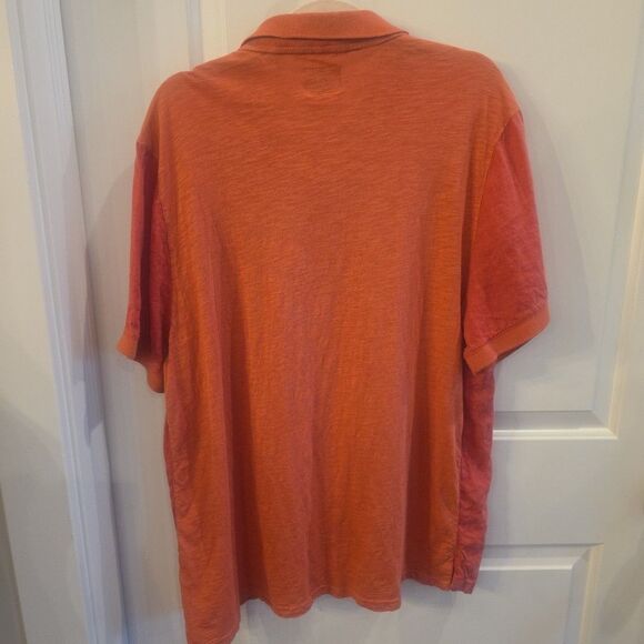 POU NOU Salmon Pink Linen & Flamé Cotton Pocketed Men's Polo Size XXL - Picture 5 of 6